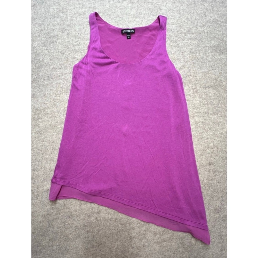 Express Tank Top Womens XS Purple Excellent Asymmetrical Hem Scoop Neck Rayon